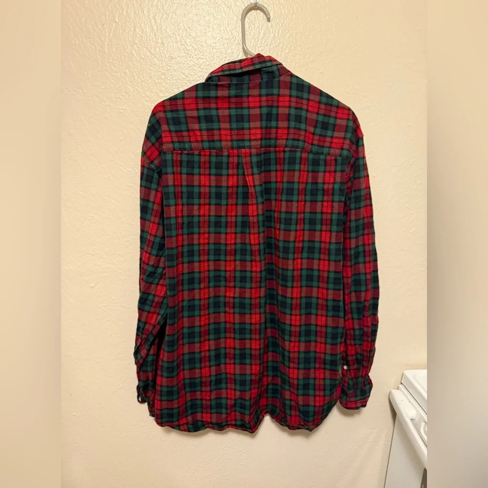 John Ashford Red and Green Plaid Shirt